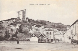 Crest (Drôme) - Le Théâtre Et La Tour - Papeterie Muletier - Carte Non Circulée - Crest