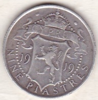 Cyprus . 9 Piastres 1919 , George V . Argent . KM# 13 - Cipro