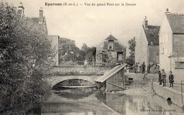 Vue Du Grand Pont Sur La Drouet (plie En Travers Non Visible) - Epernon
