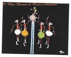 SCENE AFRICAINE DANSE AUTOUR TOTEM - PEINTURE SUR PAPIER NOIR EPAIS - SIGNATURE EN BAS A DROITE - 13.5 X 10.5 CM - Andere & Zonder Classificatie