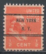 United States 1938. Scott #803 (U) Benjamin Franklin, Precanceled New York N.Y. - Voorafgestempeld