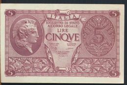 °°° ITALIA - 5 LIRE ATENA  23/11/1944 - BS.31 °°° - Italië– 5 Lire