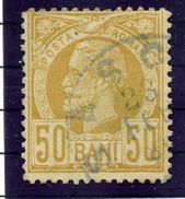 ROMANIA 1885 King Carol 50 B. Perforated 13½, Used.  SG 173, Michel 69 - Gebraucht