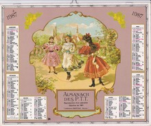 ALMANACH DES P.T.T   1987    OBERTHUR Reproduction Calendrier OBERTHUR  1901 "collections OBERTHUR - RENNES" - Tamaño Grande : 1981-90