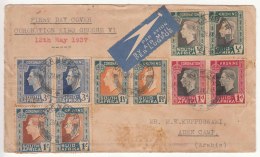 South Africa Coronation FDC Airmail Regd. 1937 To Aden - FDC