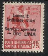 EMISSIONI LOCALI CASTIGLIONE D'INTELVI 1945 MONUMENTI E TAMBURINI LIRE 1 SU CENT. 0.75c MNH - Emissioni Locali/autonome