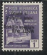 EMISSIONI LOCALI CASTIGLIONE D'INTELVI 1945 MONUMENTI LIRE 1 SU 1 MNH - Emissions Locales/autonomes