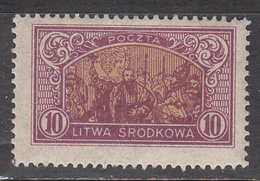 CENTRAL LITHUANIA    SCOTT NO. 41   MINT HINGED    YEAR  1921 - Other & Unclassified