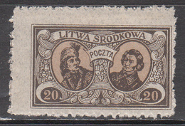 CENTRAL LITHUANIA    SCOTT NO. 42   MINT HINGED    YEAR  1921 - Altri & Non Classificati