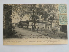 C.P.A. 82 VILLEBRUMIER : Place De La Croix, Animé, En 1905 - Villebrumier