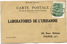 TURQUIE CARTE POSTALE BON POUR UN FLACON ECHANTILLON D'URISANINE DEPART ISTAMBUL 3-3-26  POUR LA FRANCE - Briefe U. Dokumente