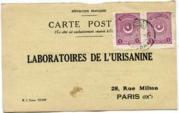 TURQUIE CARTE POSTALE BON POUR UN FLACON ECHANTILLON D'URISANINE DEPART ANGORA ?-?-26  POUR LA FRANCE - Storia Postale