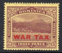 Dominica 1918-9 3d War Tax Overprint, Hinged Mint, SG 58 - Dominique (...-1978)