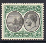 Dominica 1923-33 GV ½d Black & Green Ship & King's Head Definitive, Hinged Mint, SG 71 - Dominica (...-1978)