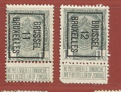 Timbre Belge Timbre N° PRE17 &  PRE21 BRUSSEL 11 & 12 BRUXELLES - Rollenmarken 1894-99