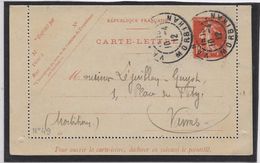 France Entiers Postaux - 10 C Semeuse Camée - Carte-lettre - Oblitéré - Letter Cards