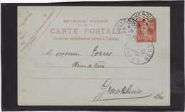 France Entiers Postaux - 10 C Semeuse Camée - Carte Postale - Oblitéré - Standaardpostkaarten En TSC (Voor 1995)