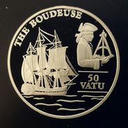 VANUATU 50 VATU 1993 SILVER PROOF "The Boudeuse" Free Shipping Via Registered Air Mail - Vanuatu