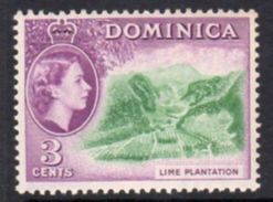 Dominica 1954-62 QEII 3c Lime Plantation Definitive, MNH, SG 143 - Dominique (...-1978)