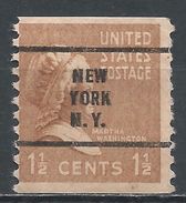 United States 1939. Scott #840 (U) Martha Washington, Precancelled New York. N.Y. - Precancels