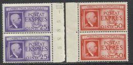 OCCUPAZIONE ITALIANA ALBANIA 1940 ESPRESSI SPECIAL DELIVERY VITTORIO EMANUELE III COPPIA PAIR SERIE COMPLETA MNH - Albanie