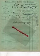 75- PARIS-RARE FACTURE 1891-B. MESSAGER-BOSCH-SPECIALITE BOITES BAPTEMES-BAPTEME-123 RUE ST MARTIN-BAINARD CHATELLERAULT - 1800 – 1899