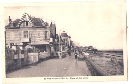 Delcampe - *** 14 **** ST AUBIN SUR MER  La Digue Et Les Villas - Timbrée Excellent état - Saint Aubin