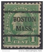 581 Stati Uniti 1923 Franklin Precancel  Preobliterato BOSTON MASS. Perf. 10  Never Hinged - Voorafgestempeld