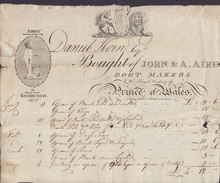 United Kingdom Scotland JOHN & A. AIRD Boot Makers 13 Princes Street, Edinburgh Invoice For DANIEL HORN Dated 1810 - Reino Unido