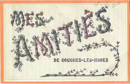 COUCHES LES MINES (71) Carte Fantaisie Amitiés à Paillettes - Andere & Zonder Classificatie