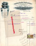 59- ROUBAIX- RARE FACTURE J. & H. INGLEBERT-IMPRIMERIE PAPETERIE-GRAVURE- 9 RUE DE LA VIGNE-FELIX DELATTRE- 1922 - Printing & Stationeries