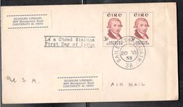 Ireland1959:Michel142pair On FDC To USA - FDC
