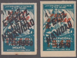 VI-283 CUBA CINDERELLA. 1950 S.1948 SURCHARGE. DOUBLE SURCHARGE. CONSEJO TUBERCULOSOS MEDICINA MEDICINE. - Bienfaisance