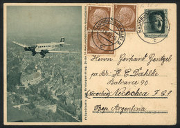 GERMANY: Illustrated Postal Card (Nazi Airplane) With Additional Postage (total 1 - Andere & Zonder Classificatie