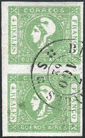 ARGENTINA: "GJ.16d + 16f, 4R. Oily And Partial Double Impression, With A Notable - Buenos Aires (1858-1864)