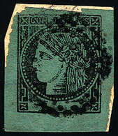 ARGENTINA: GJ.5, Bluish Green, On Small Fragment With Mute Dotted Cancel Of CORRI - Corrientes (1856-1880)