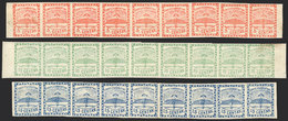 ARGENTINA: GJ.1a + 2a + 3a, Strips With The 9 Types, Very Fine General Quality (2 - Neufs