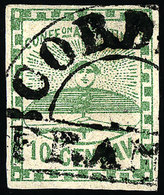 ARGENTINA: GJ.2, 10c. Green, Cancelled By CORDOBA-FRANCA Horseshoe, VF, Signed By - Neufs