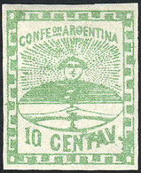 ARGENTINA: GJ.2d, 10c. With ""line Over TA Of CENTAV"" Variety, Superb Quality, - Neufs