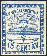 ARGENTINA: GJ.3f, 15c. With "Greek Pattern Incomplete And Lower Frame Line Omit - Neufs