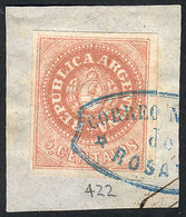 ARGENTINA: GJ.7A, 5c. Salmon-rose, On Fragment Used In Rosario, VF Quality! - Neufs