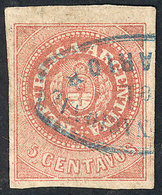 ARGENTINA: GJ.7A, 5c. Orangish Rose, Used In Rosario, VF! - Neufs