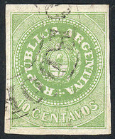 ARGENTINA: GJ.8, 10c. Yellow-green, Used In Córdoba, VF Example! - Neufs