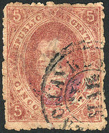 ARGENTINA: GJ.20, 4th Printing, Very Rare Dark VIOLET-ROSE Color, Minor Defects, - Oblitérés