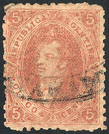 ARGENTINA: "GJ.20, 3rd Printing, "Rivadavia With Quiff" Variety, Used In Catama - Oblitérés