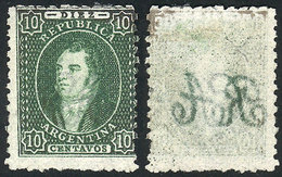 ARGENTINA: GJ.21b, 10c. Clear Impression, THIN TRANSLUCENT PAPER, Superb And Very - Oblitérés