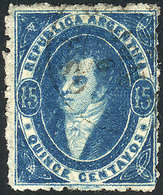 ARGENTINA: GJ.24, 15c. Dark Blue, Very Good Color, Superb Example! - Oblitérés