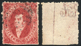 ARGENTINA: GJ.26A, 5th Printing, PURPLE-CARMINE, Thin Paper, With The Watermark C - Oblitérés