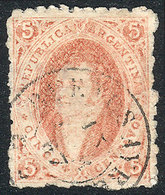 ARGENTINA: GJ.28A, 6th Printing Perforated, Orangish Dun-red Color, Clear Impress - Oblitérés
