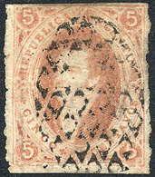 ARGENTINA: GJ.28Aa, 6th Printing Perforated, Orangish Dun-red Color, Worn Impress - Oblitérés